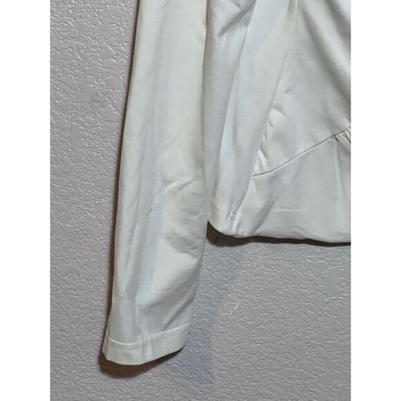 Anne Fontaine Ivory Activewear Ruched Long Sleeved Jacket Size 3 Small Paris - Picture 4 of 8